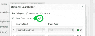 Clear existing search button setting