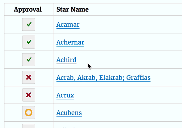 Animated GIF showing frontend approval process