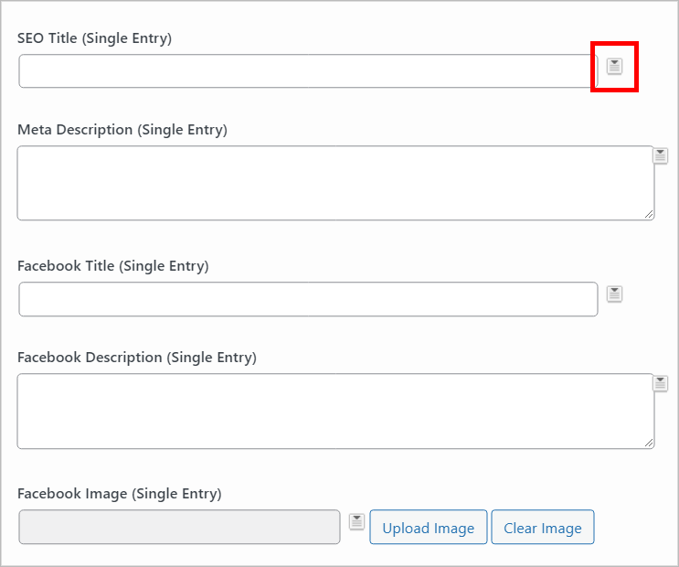 The Yoast SEO Single Entry settings