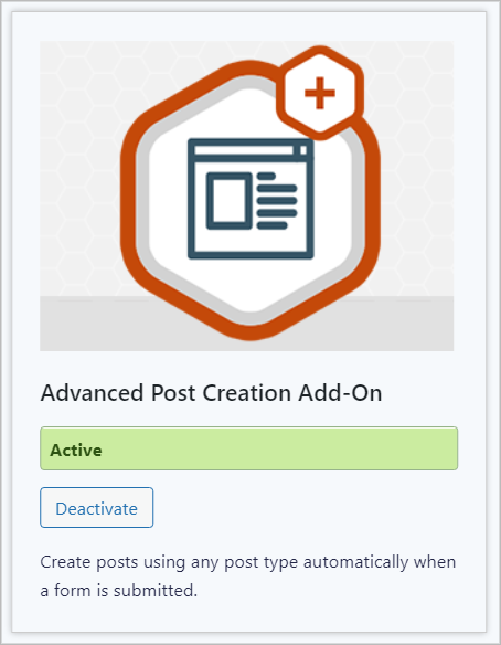 Gravity Forms Advanced post Creation Add-On