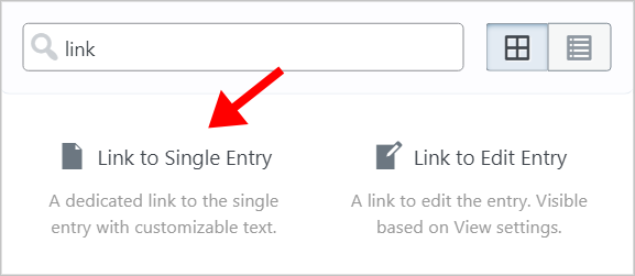The 'Link to Single Entry' field