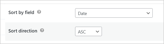 Sort by date ascending