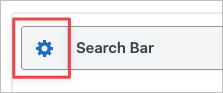 The gear icon next to the 'Search Bar' widget