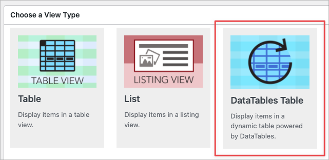 The GravityView DataTables Table layout