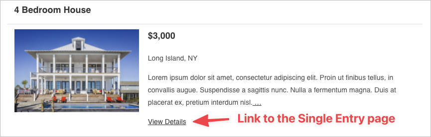 The 'View Details' link on the entry