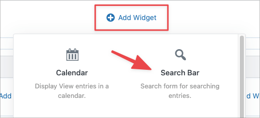 The GravityView Search Bar widget