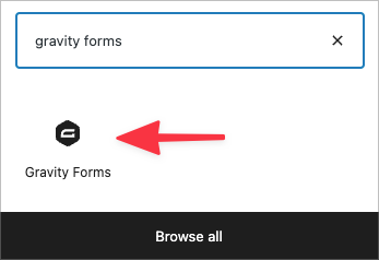 The Gravity Forms Gutenberg block