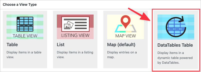 The GravityView DataTables Table layout
