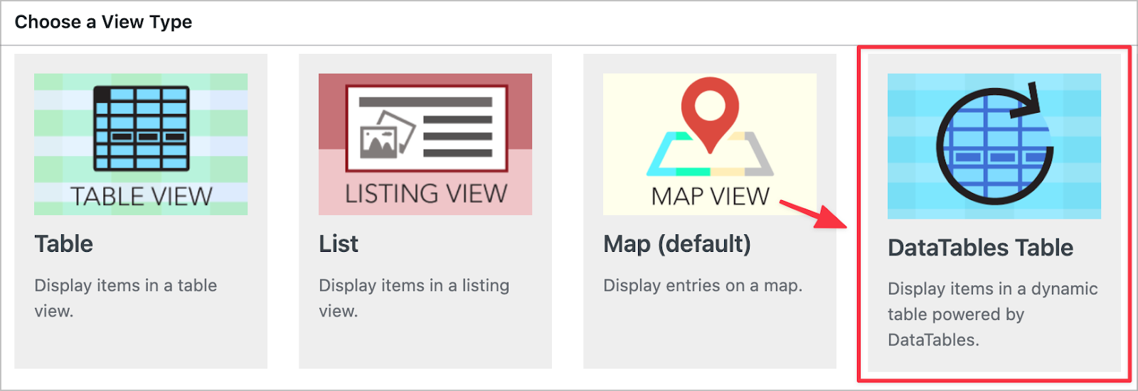 The GravityView DataTables Table layout