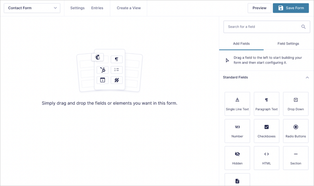 The Gravity Forms visual form editor