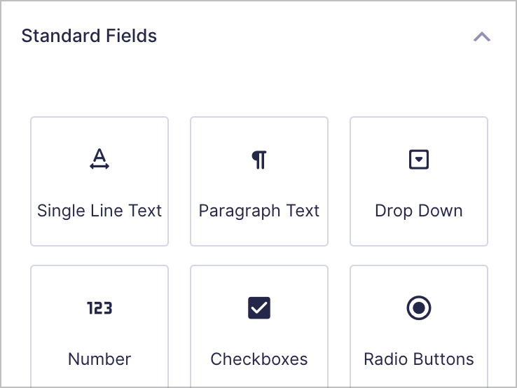 Gravity Forms Standard fields