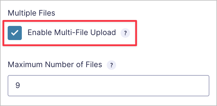 A checkbox labeled 'Enable Multi-File Upload'