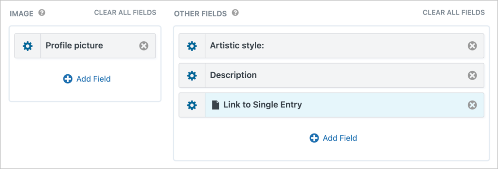 The GravityView drag and drop editor