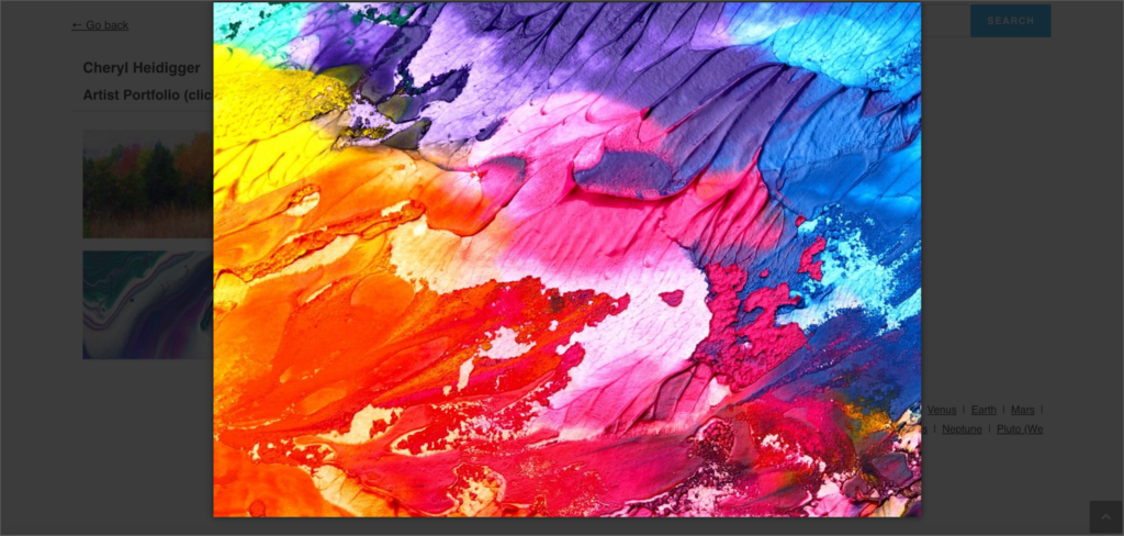 An image opened in a lightbox