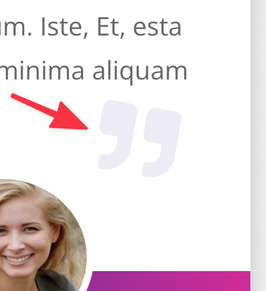 The quote icon on the testimonial card