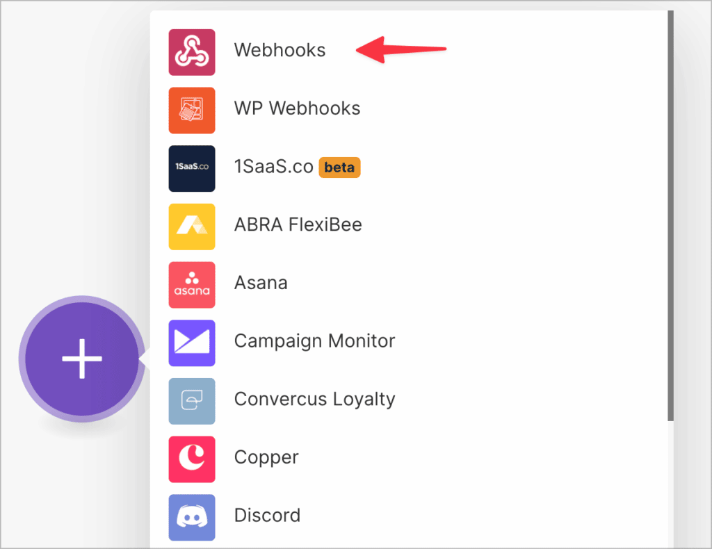 The 'Webhooks' integration in Make