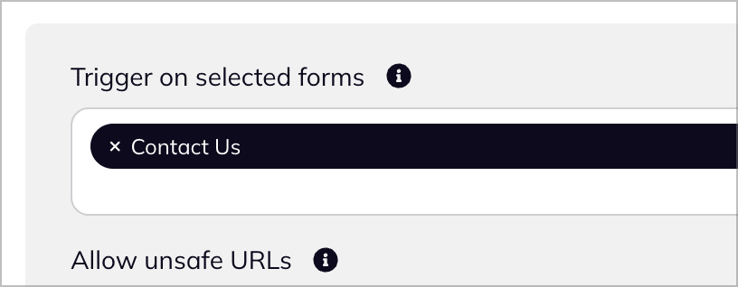 Specifying a form for the trigger in WP Webhooks
