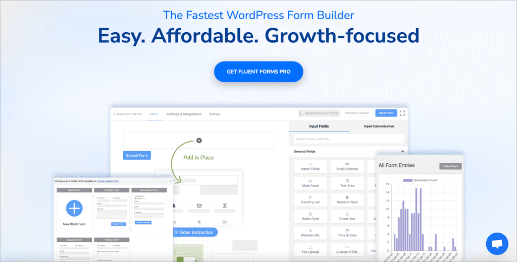 The Fluent Forms homepage