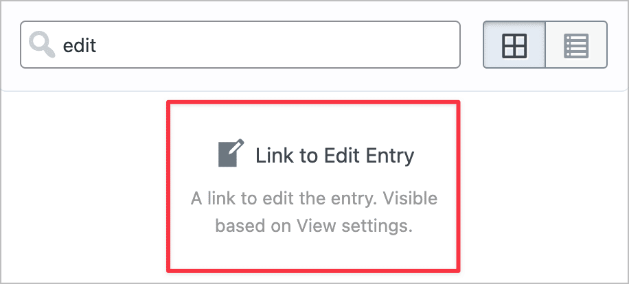 The 'Link to Edit Entry' field in GravityView