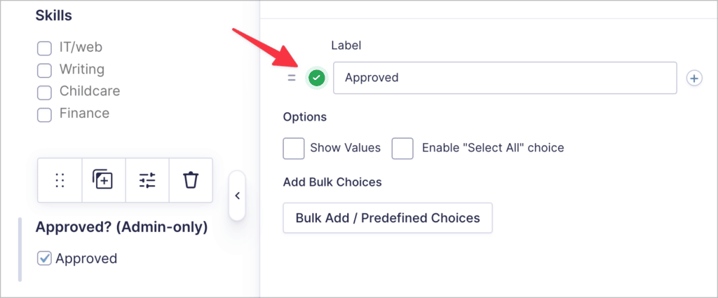 A green check mark