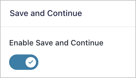 The Gravity Forms 'Save and Continue' option