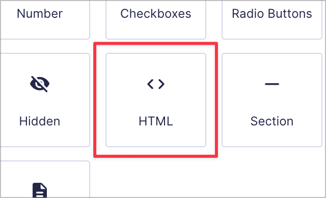 The Gravity Forms HTML field
