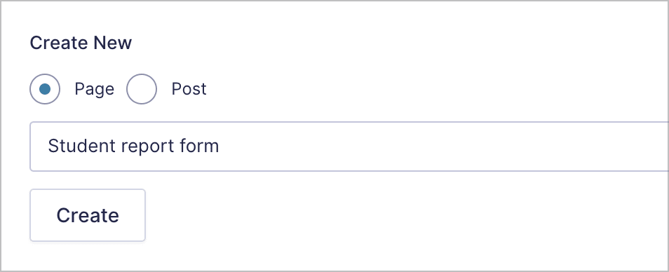 Creating a new page for embedding a Gravity Form
