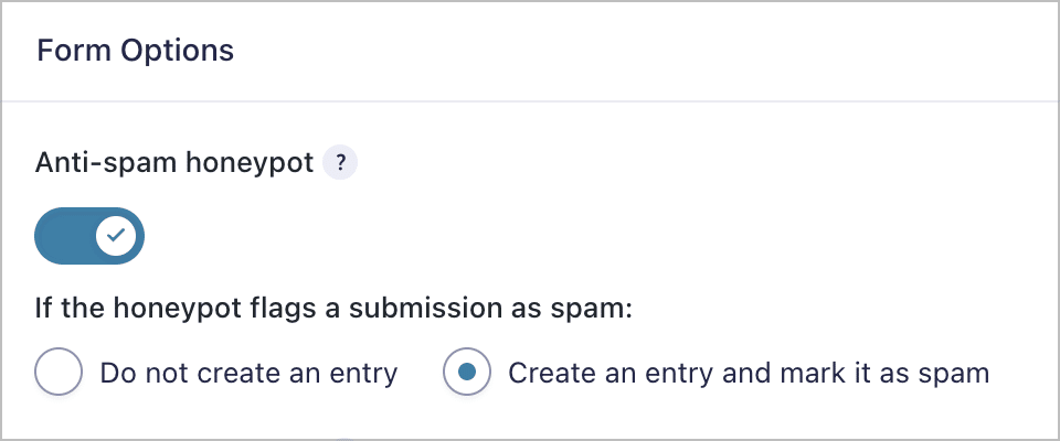 A toggle for turning on the new 'Anti-spam honeypot' feature in the Gravity Forms Settings