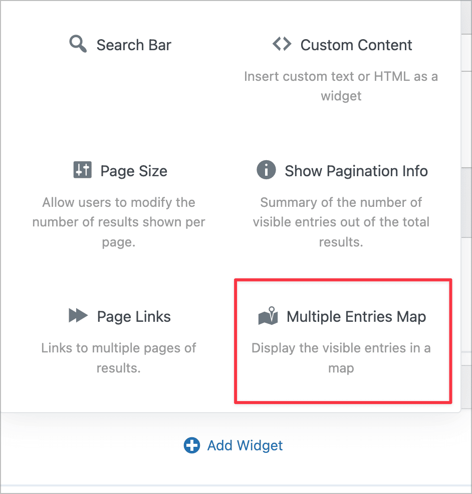 The Multiple Entries Map widget in GravityView