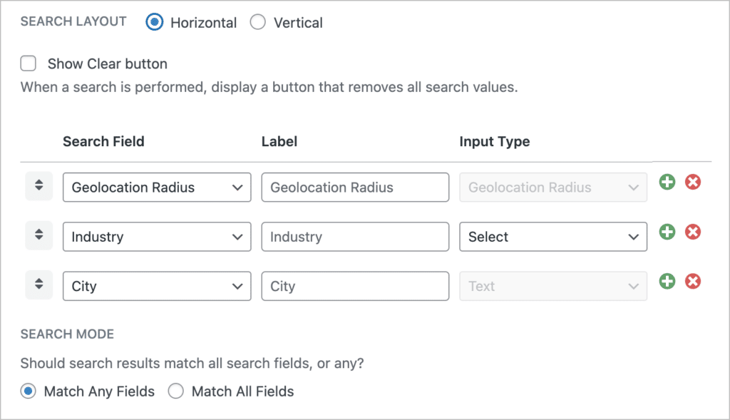 The Search setting for the GravityView Search Bar widget