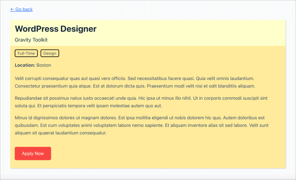 A job listing