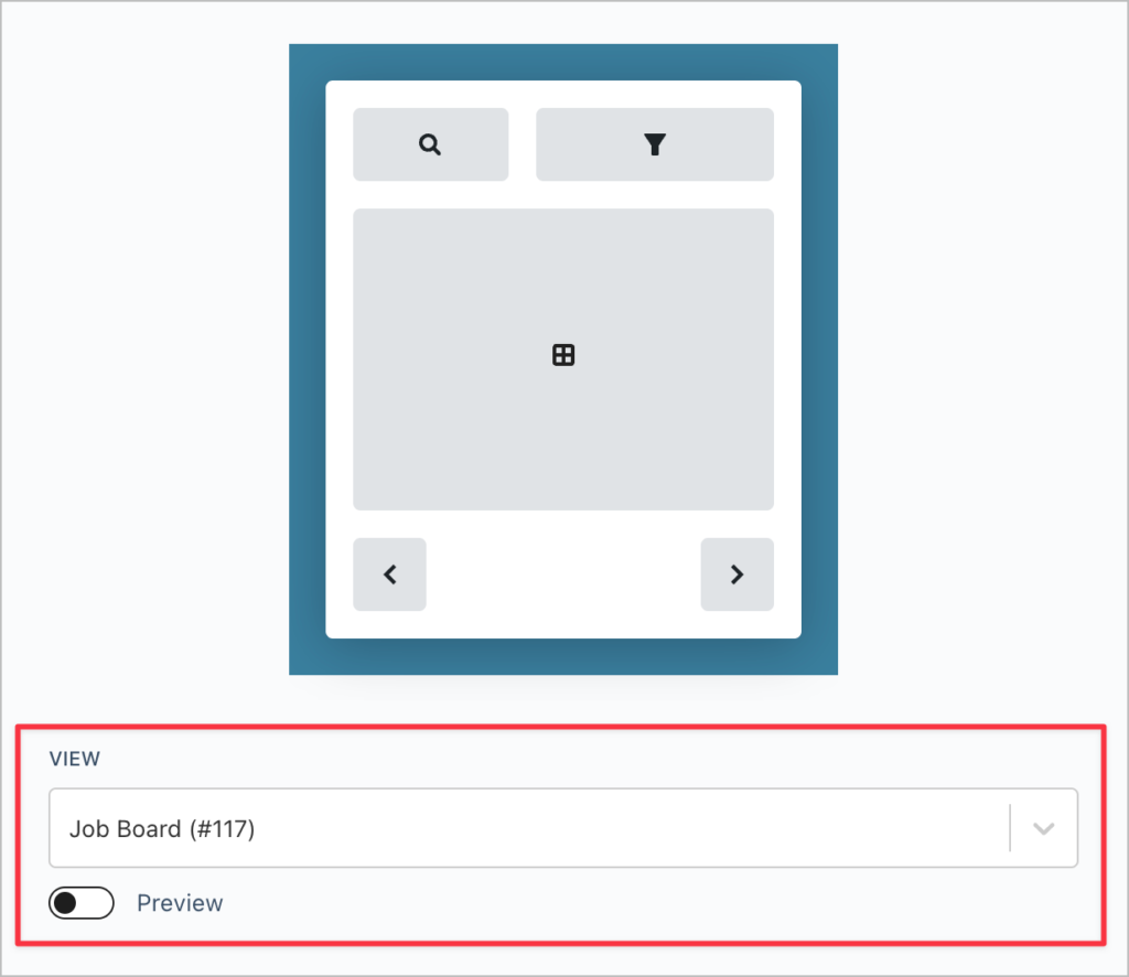 The 'GravityView View' WordPress block