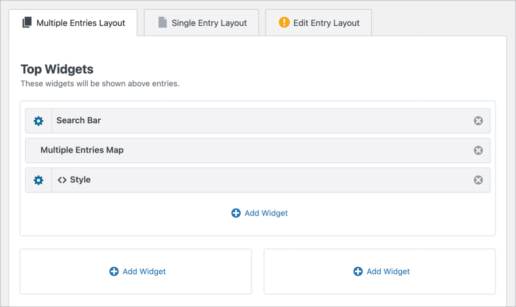 The GravityView Multiple Entries editor