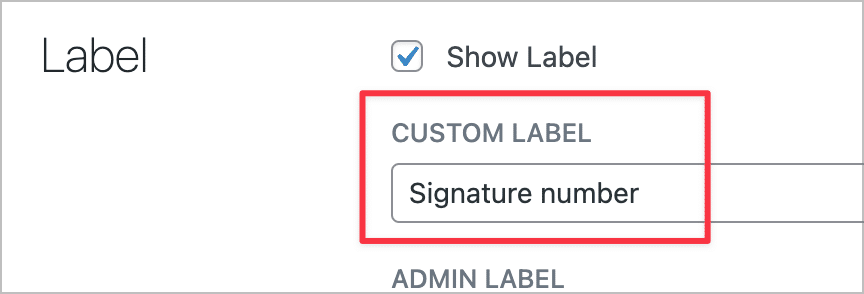 The 'Custom Label' field