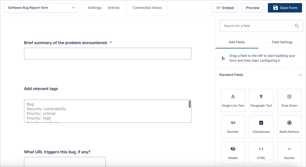 The Gravity Forms drag-and-drop builder
