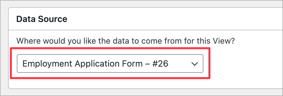 GravityView data source