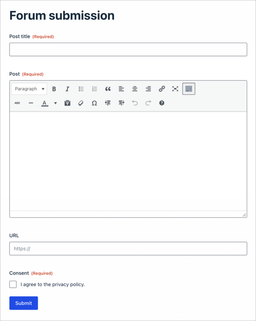 Gravity Forms: Forum submission