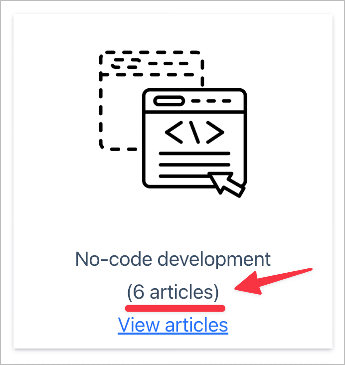 The output of a GravityMath shortcode showing the number of articles for a specific category