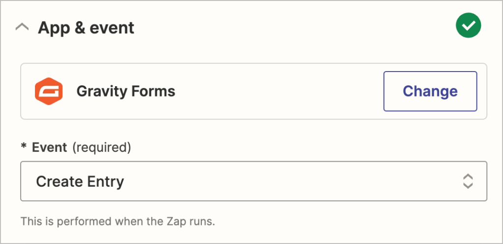A Zapier action for creating a new entry in Gravity Forms