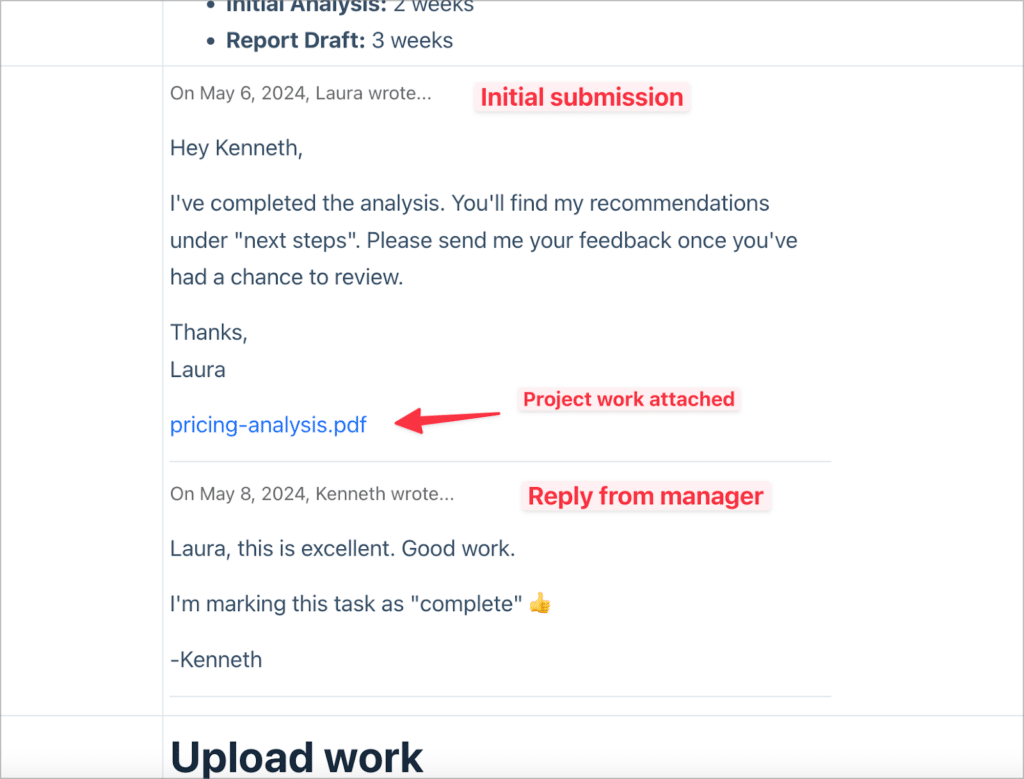 Two messages posted by Laura and Kenneth respectively.