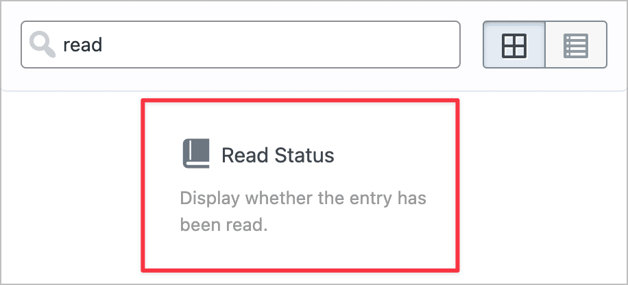 The 'Read Status' field in the GravityView field picker