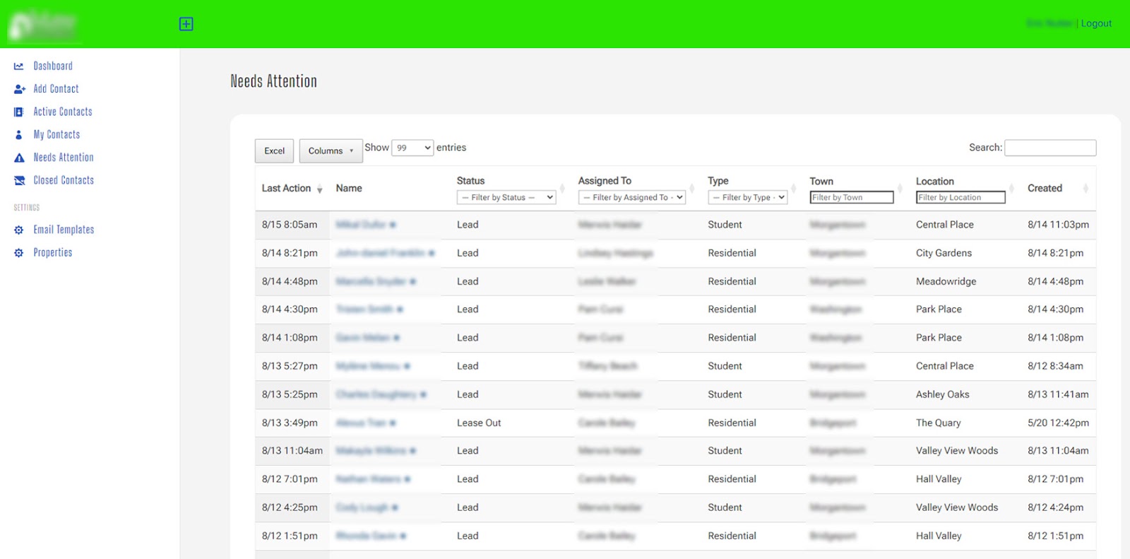 A custom CRM system built using Gravity Forms and GravityView