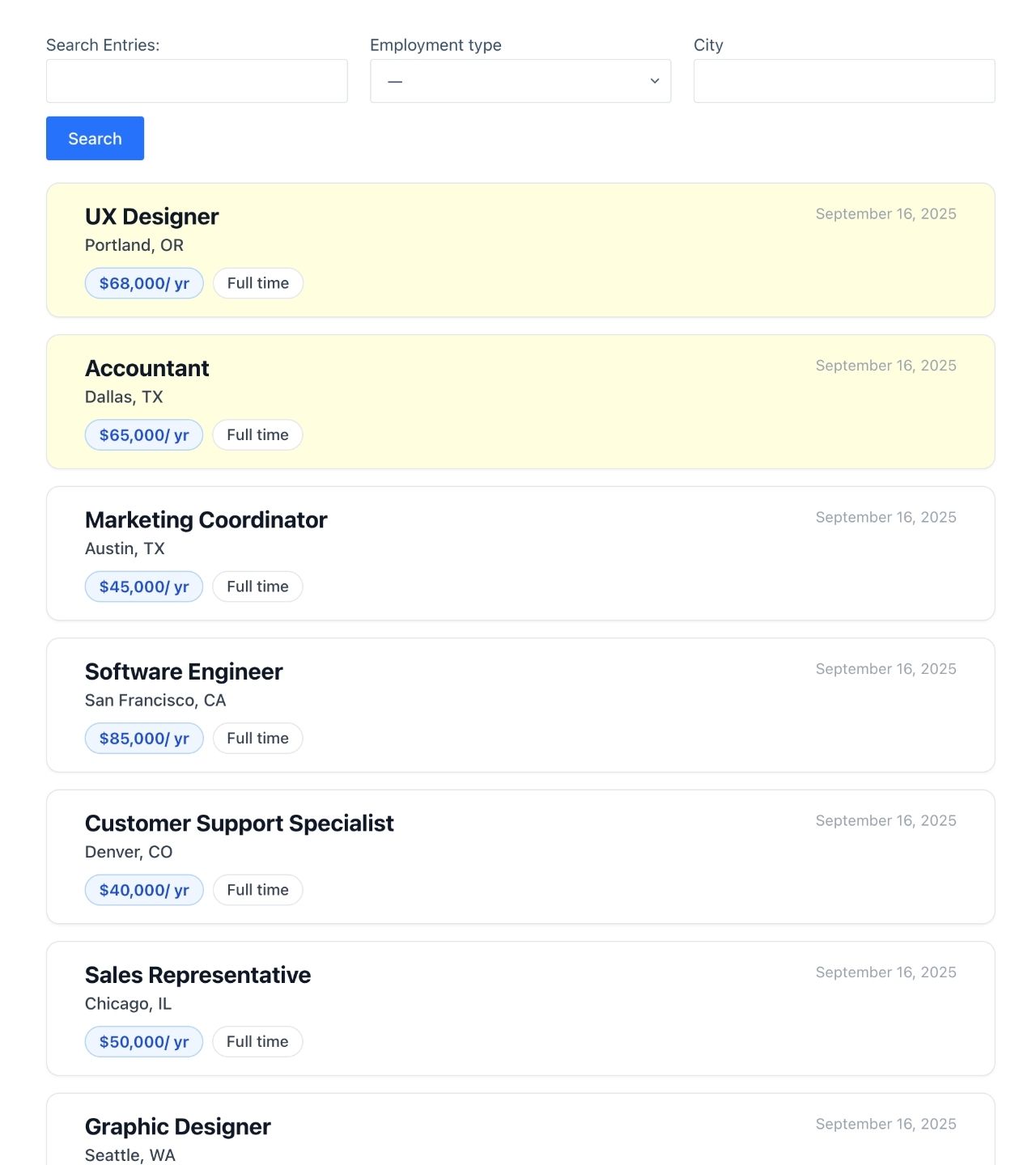 Job board