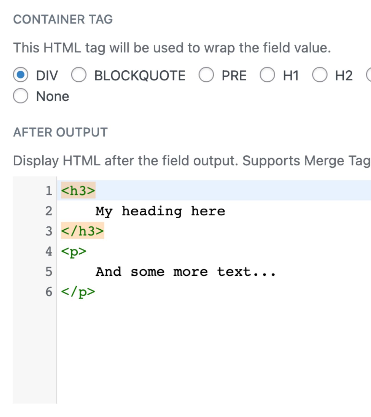 A code editor with basic HTML